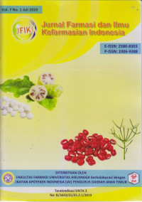 Jurnal Farmasi dan Ilmu Kefarmasian Indonesia Vol. 7 No. 1 Juli 2020