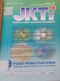 Jurnal Kimia Terapan Indonesia (JKTI)Vol.13 no 1, juni 2013 :indonesian journal of applied chemistry