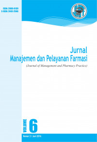 Jurnal Manajemen dan Pelayanan Farmasi Volume 6, Nomor 2, Juni 2016